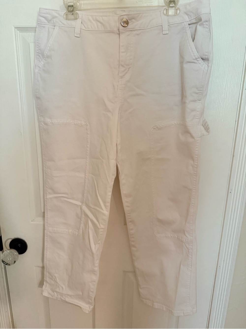 1822 Cropped White Carpenter Pants